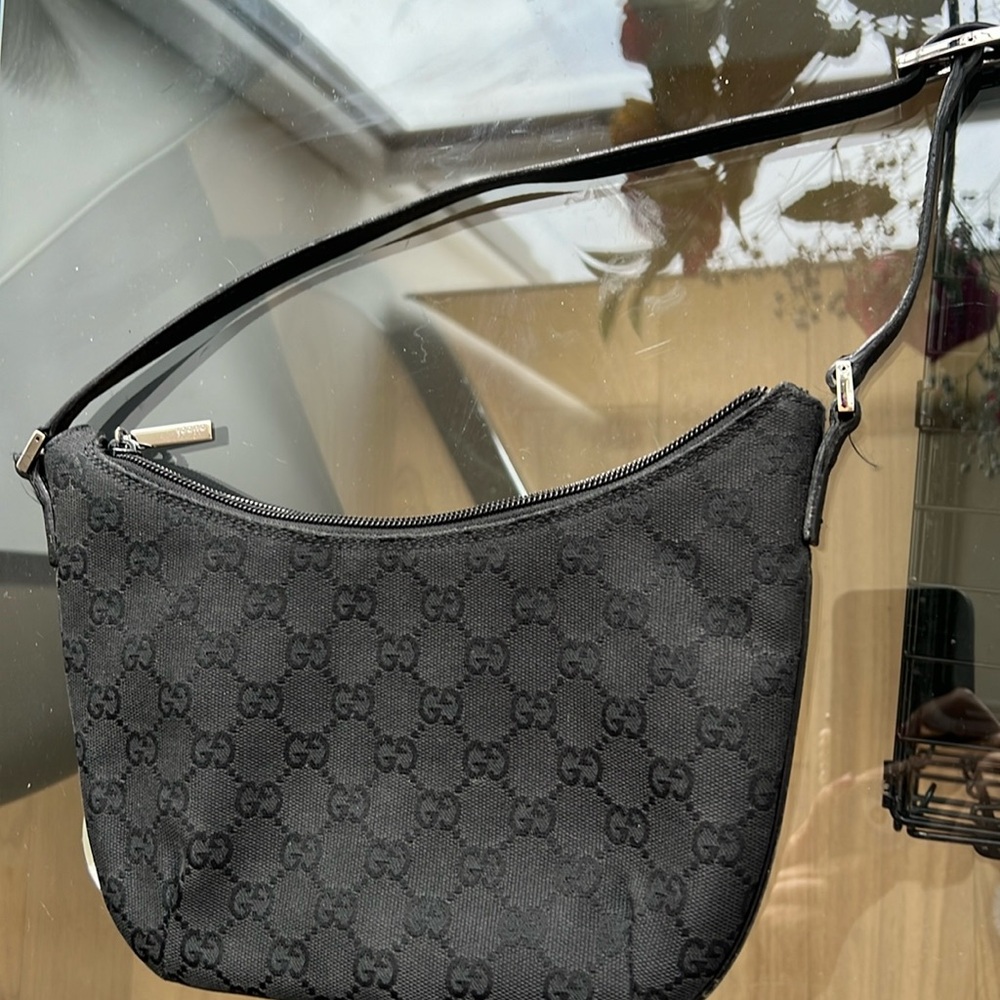 Gucci black hobo canvas bag